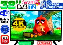4K телевизоры UHDTV Sony SmartTV 32" 2/16 Gb, IPTV,T2 голосовой пульт