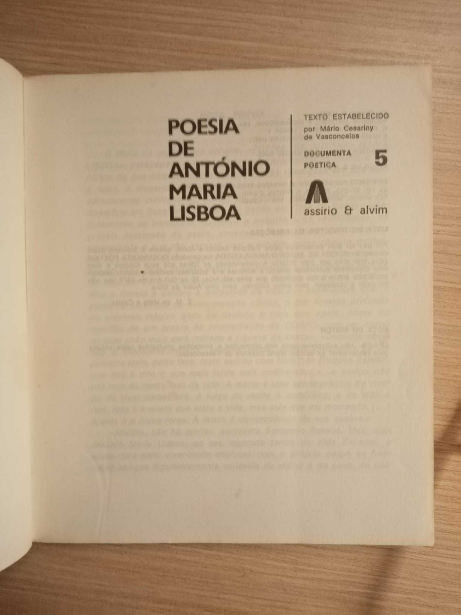 Poesia de António Maria Lisboa com texto de Mário Cesariny