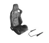 KIT BANCO SEMI BAQUET BACKET TIPO RS EM ALCANTARA PRETA