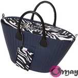 Czarny organizer do OBAG KNIT MINI Playa Mini zebra SASZETKA Łańcuszek