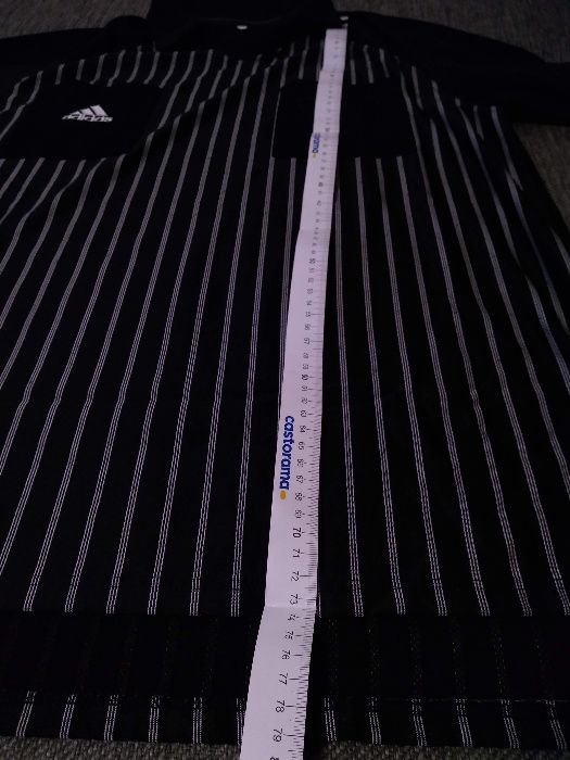 Koszulka sędziowska Adidas czarna w paski krótki rękaw