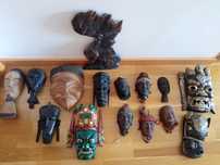Máscaras decorativas africanas e asiáticas