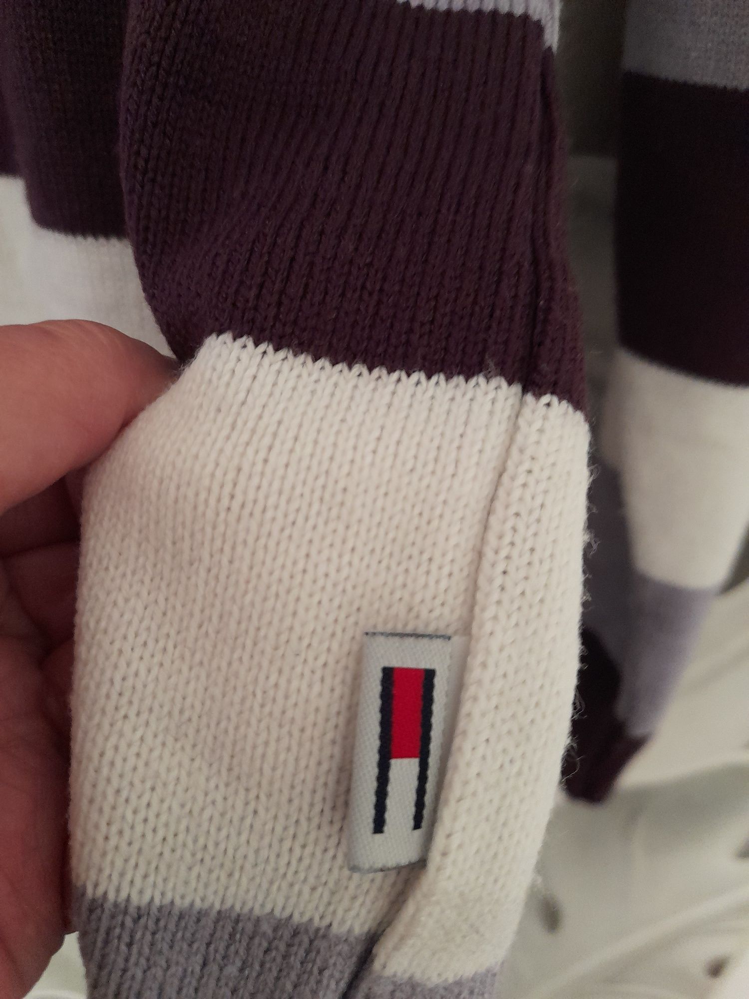 Sweter męski pasy Tommy Hilfiger XL