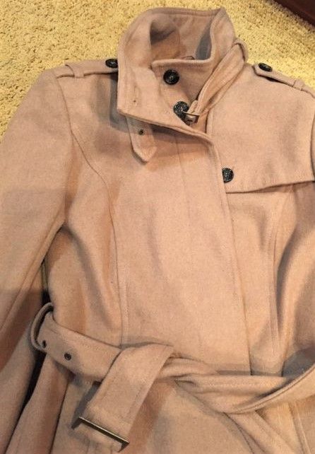 Пальто casual на подкладке, бежевое, универсальное, М-ка, 46