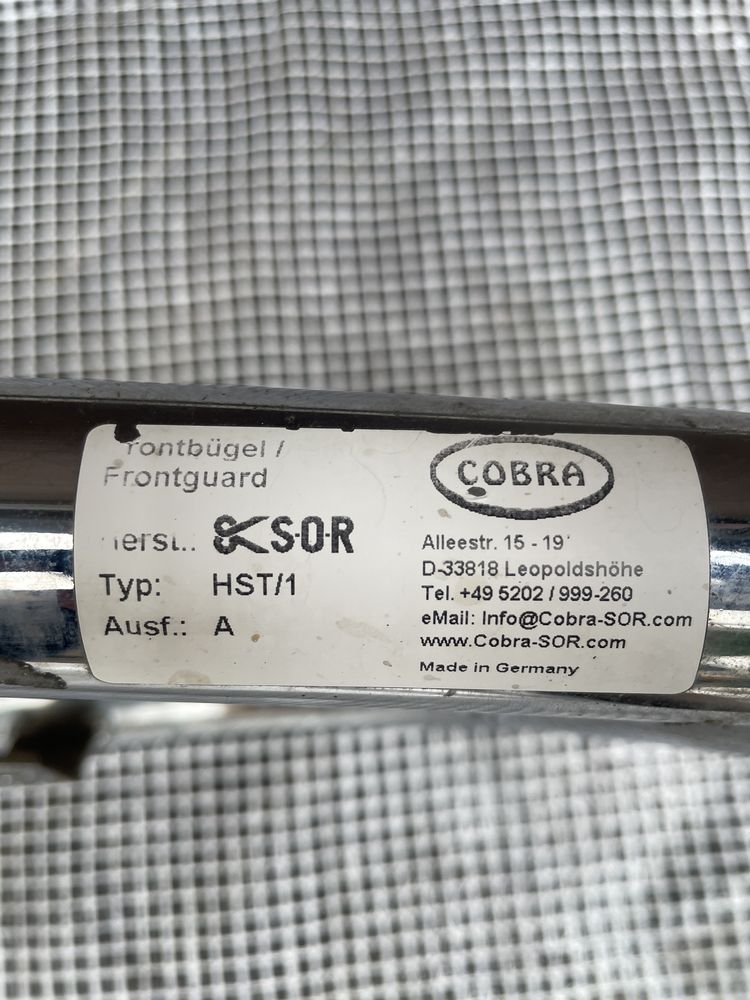 Orurowanie kangur chrom przód A-Bar 90x40 cobra wysylka