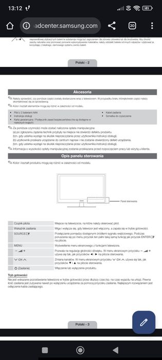 Telewizor TV SAMSUNG 32 całe - LE32D400E1W
Model Code: LE32D400E1WXZT