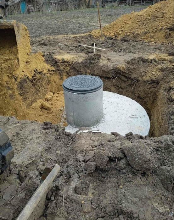 Монтаж септика вигрібна яма бетонні кільця 12/14/20 м3