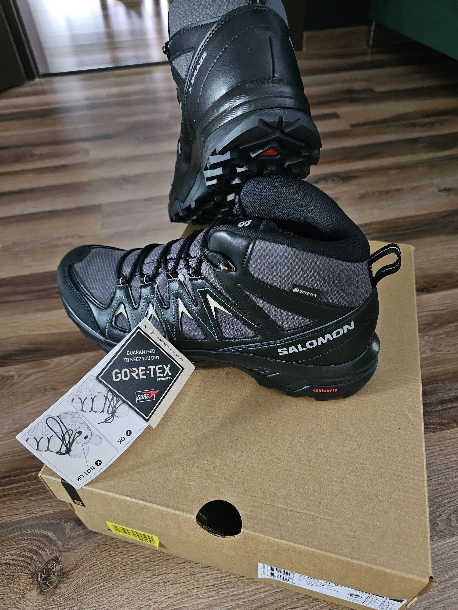 Buty trekking salomon x braze roz.43 1/3 gore-tex