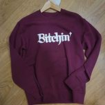 Bitchin' Puff Print Sweatshirt Neckcrew Burgundy