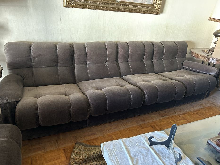Conjunto de sofas em veludo para 10 pessoas