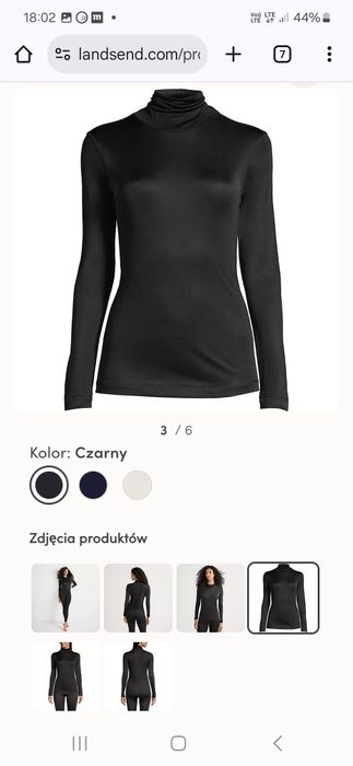 100% jedwab półgolf L XL silk czarny stan bdb!!
