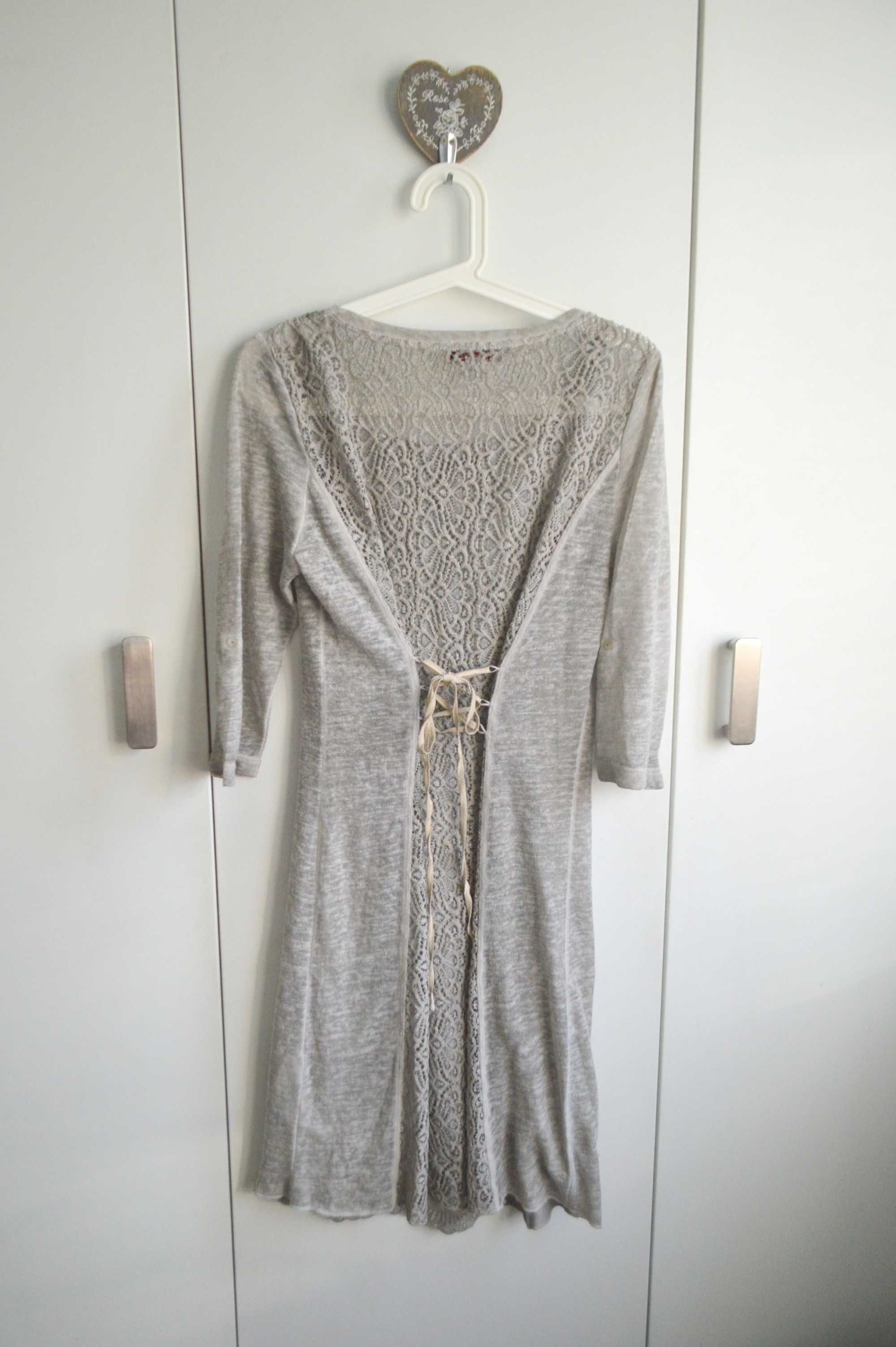 Linea Tesini super sukienka 2w1 boho folk beż kolory ziemi