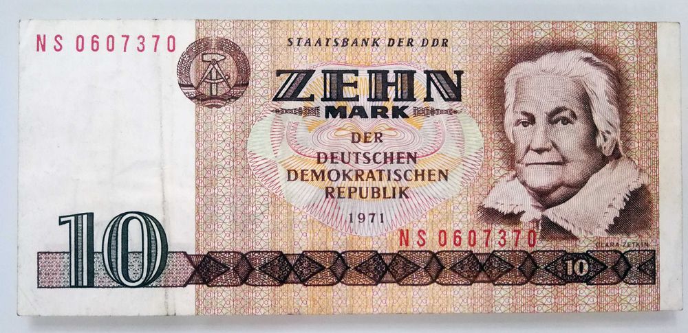 Banknot 10 Marek – Niemcy, DDR, 1971