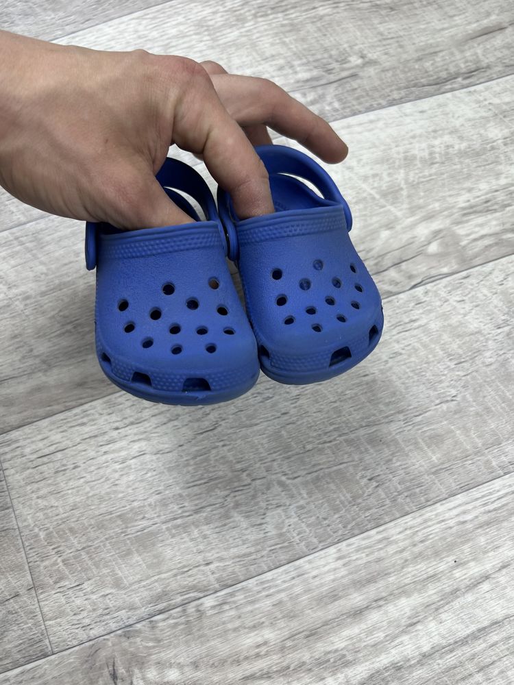 Crocs тапки детские шлепки синие 2 - 3 размер