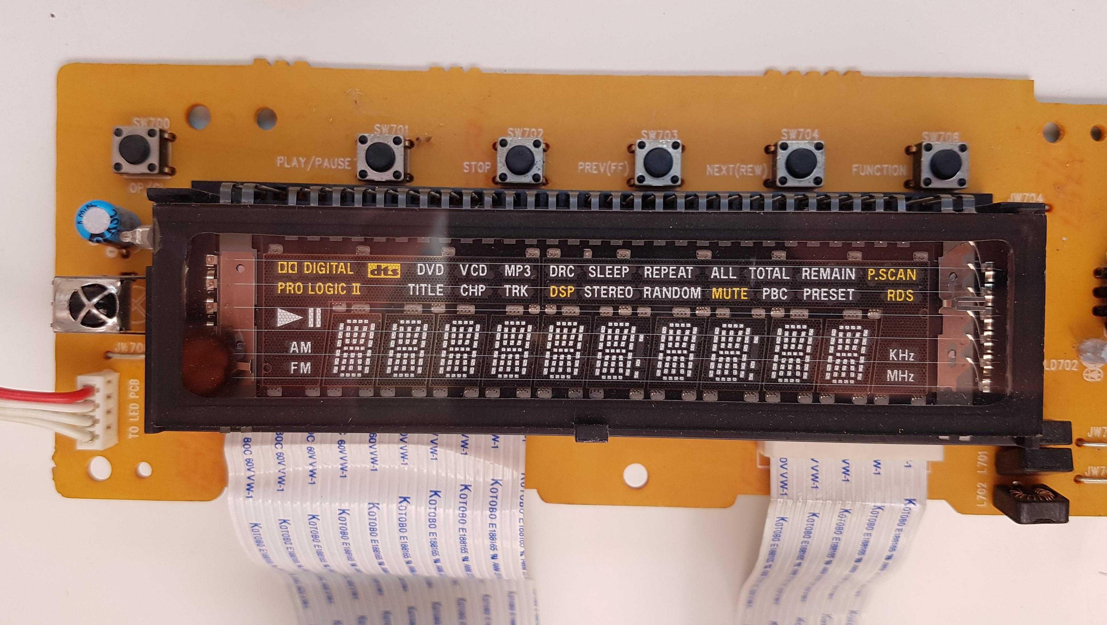 Daewoo DHC-X100 wyświetlacz kino domowe PCB Front płytka