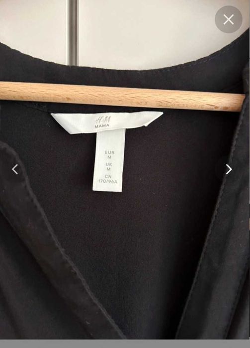 HM mama koszula sukienka 38 M oversize h&m czarna ciąża luźna