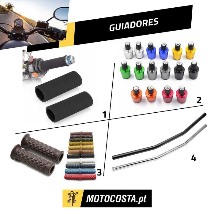 Guiadores e Punhos Moto - Cafe Racer, Chopper, Bobber - MOTOCOSTA