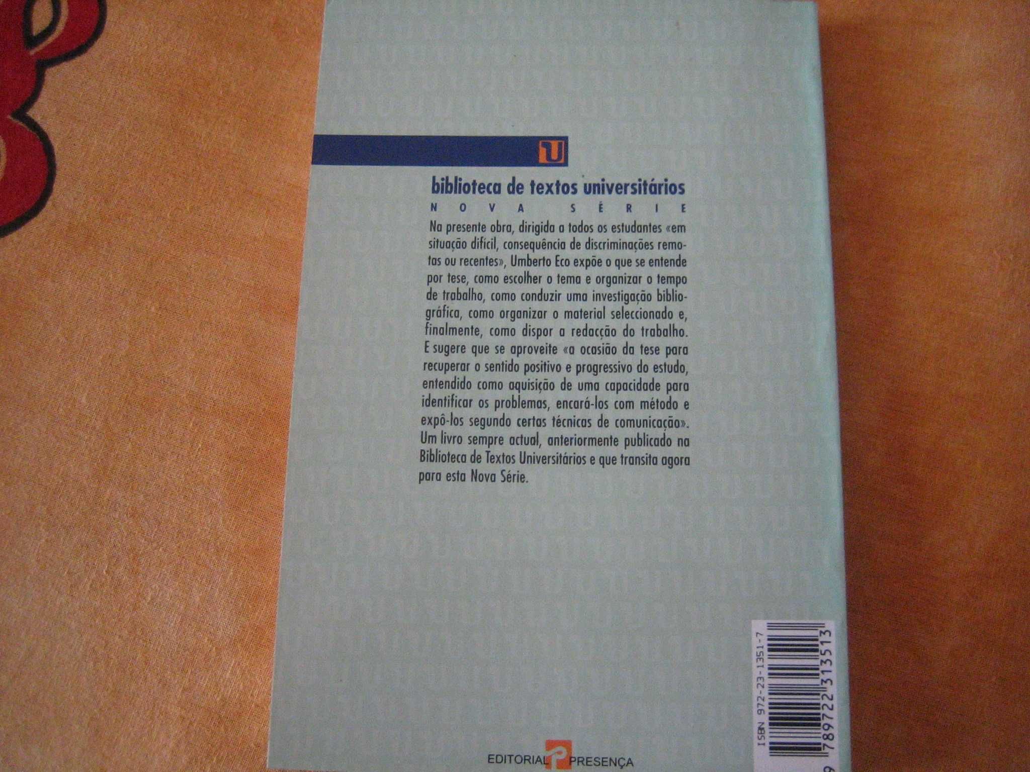 livro  "como se faz uma tese" e outros