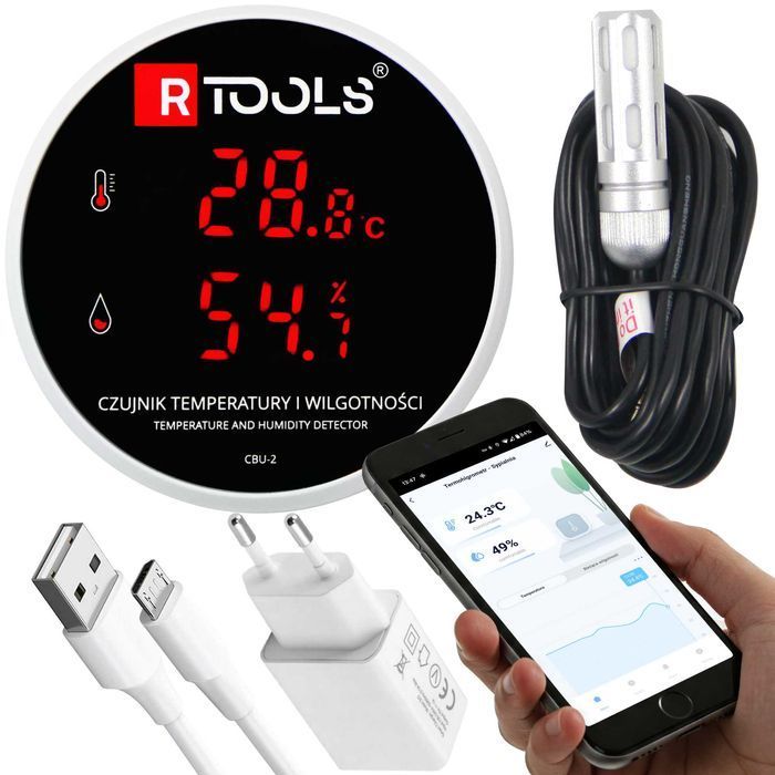 Termohigrometr Wifi 3M Tuya Smartlife Wilgotność Temperatura -40 +120
