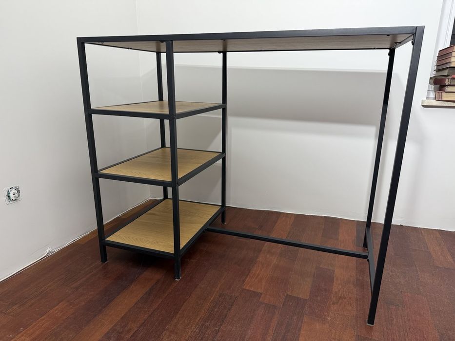 Stół barowy TRAPPEDAL 120x60 dąb/czarny