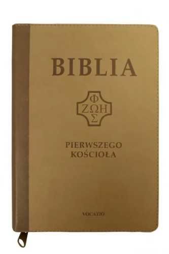 Biblia pierwszego Kościoła beżowa z paginatorami - praca zbiorowa