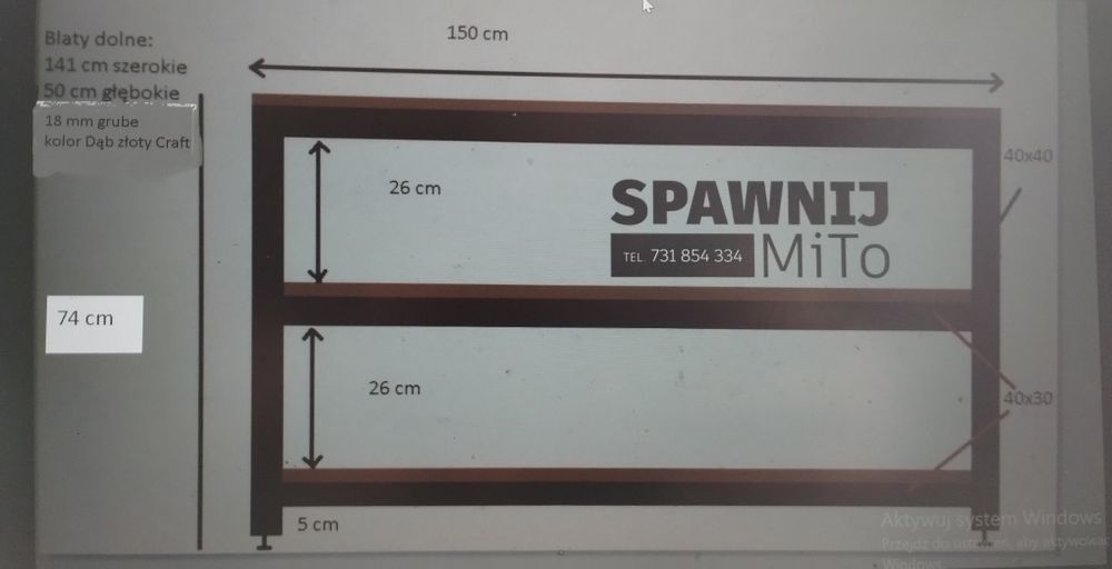 Szafka Rtv audio stolik Hifi na wymiar Regał Komoda