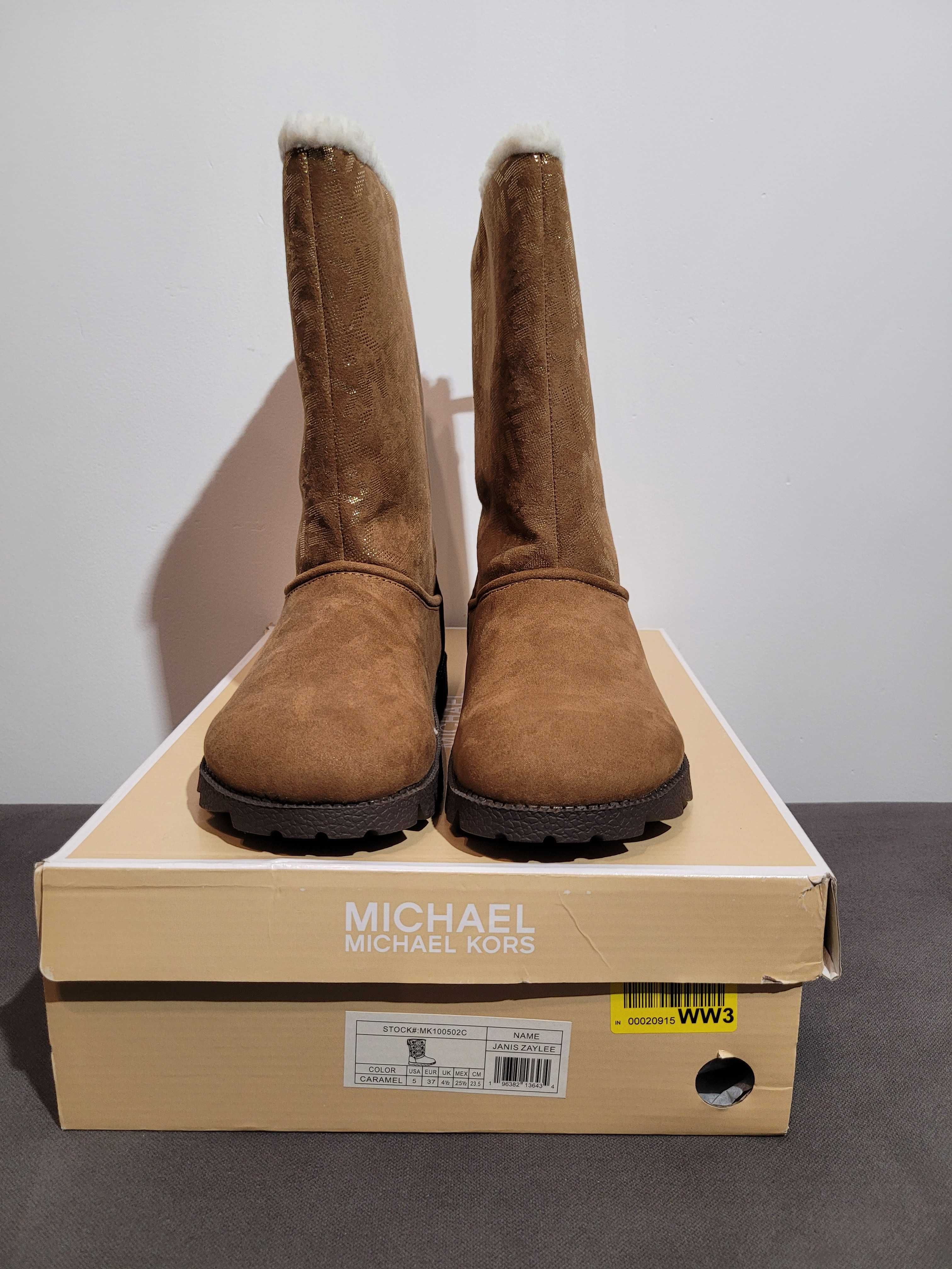 Buty zimowe ocieplane brązowe Michael Kors