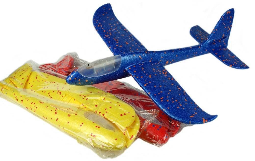 Samolot styropianowy led light rzutka kolory wzory