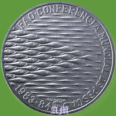 Portugal Moedas 250$ escudos Conferência Mundial de Pescas FAO PROOF