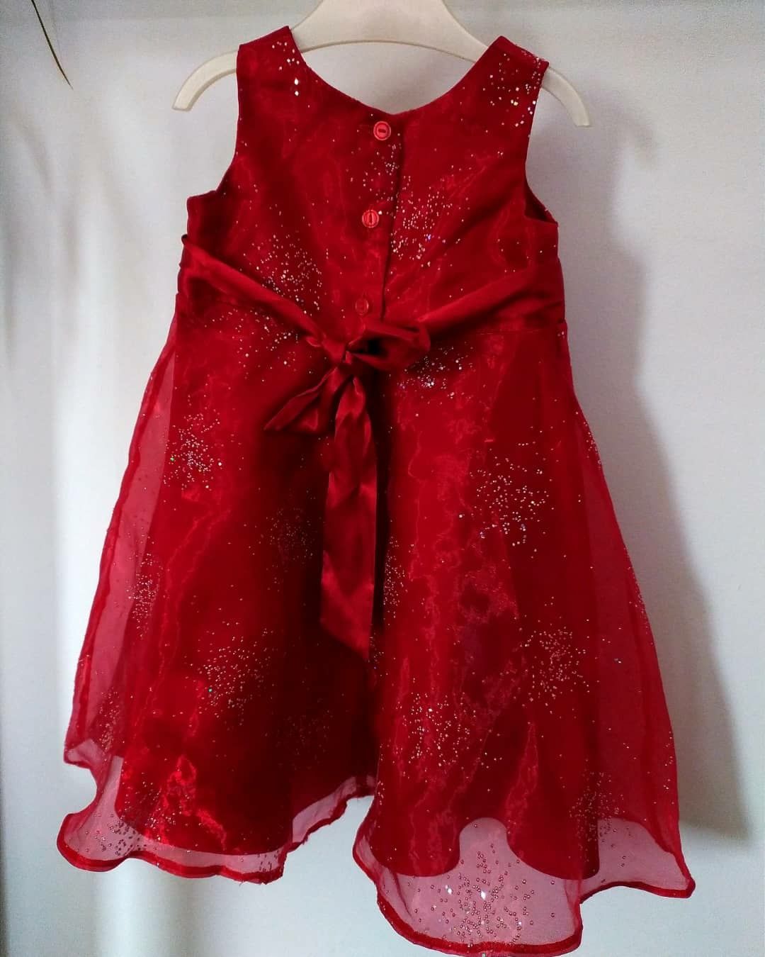 Платье для девочки нарядное 12 18 мес 80-86 праздничное красное 1год