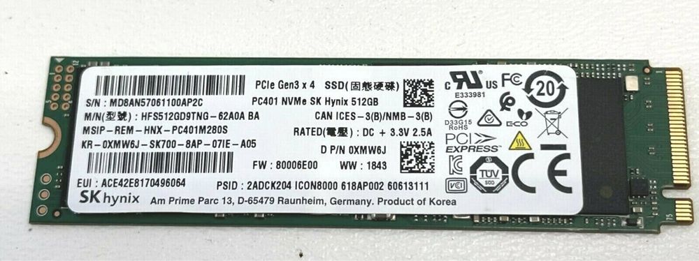 SSD Hynix 512GB PC401 NVMe  HFS512GD9TNG