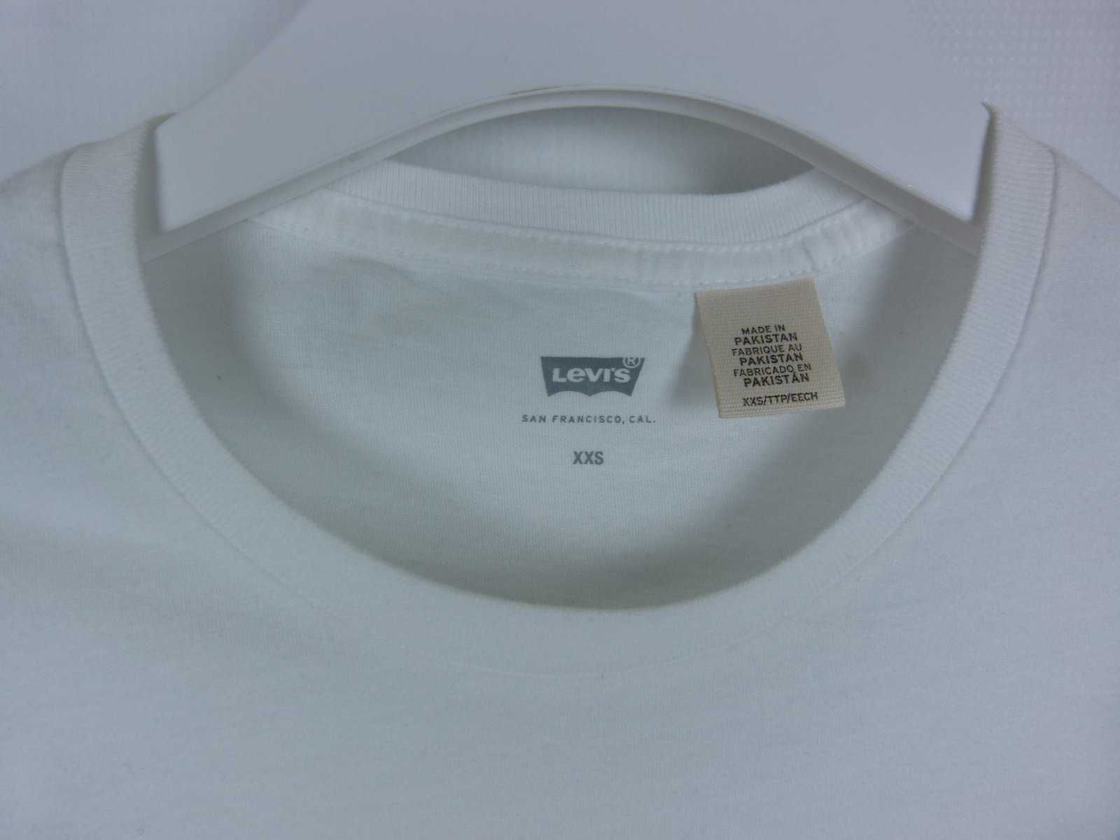 Levis biały t-shirt bawełna / XXS