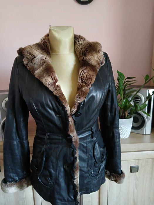 Lie&Ma Kurtka ze skóry naturalnej r.L[M]z podpinka natur.,piękna