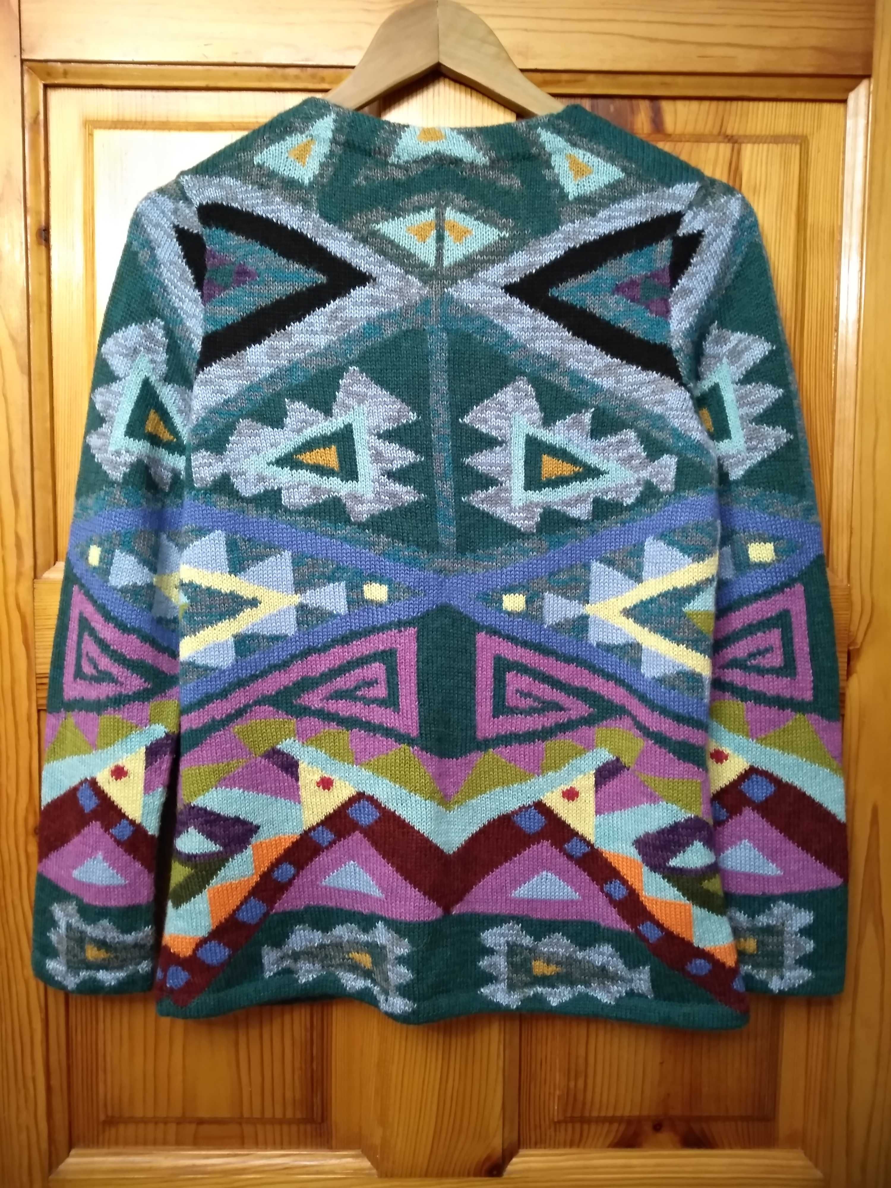 разноцветный кардиган кофта светр этно-стиль бейби альпака baby alpaca