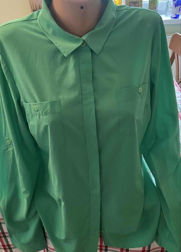 Orsay zielona luźna bluzka koszulowa 40 42 L XL