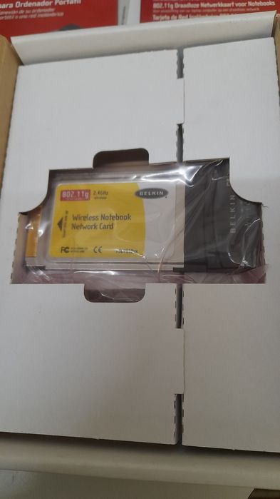 Placa de rede Belkin wireless para portátil  802.1g/ 54 Mbps - Nova