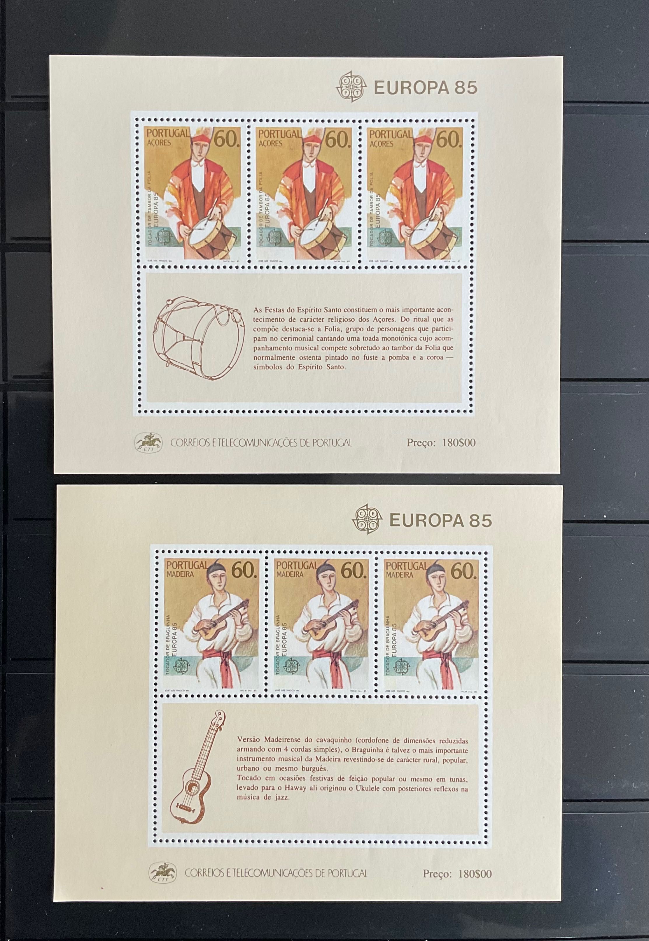Selos Blocos Portugal, Açores e Madeira 1979/85 *Novos Goma Original*