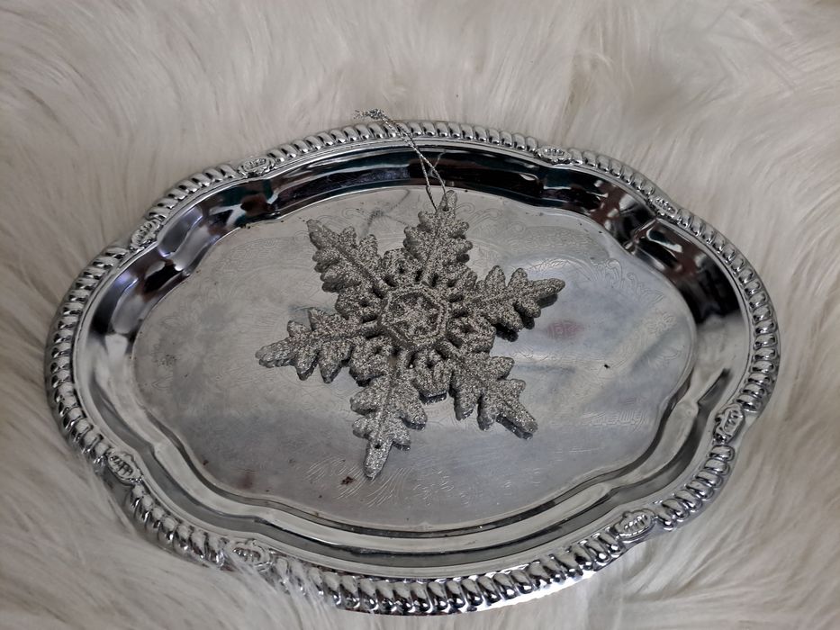 Idą Święta - Płatek śniegu, srebrny + gratis.