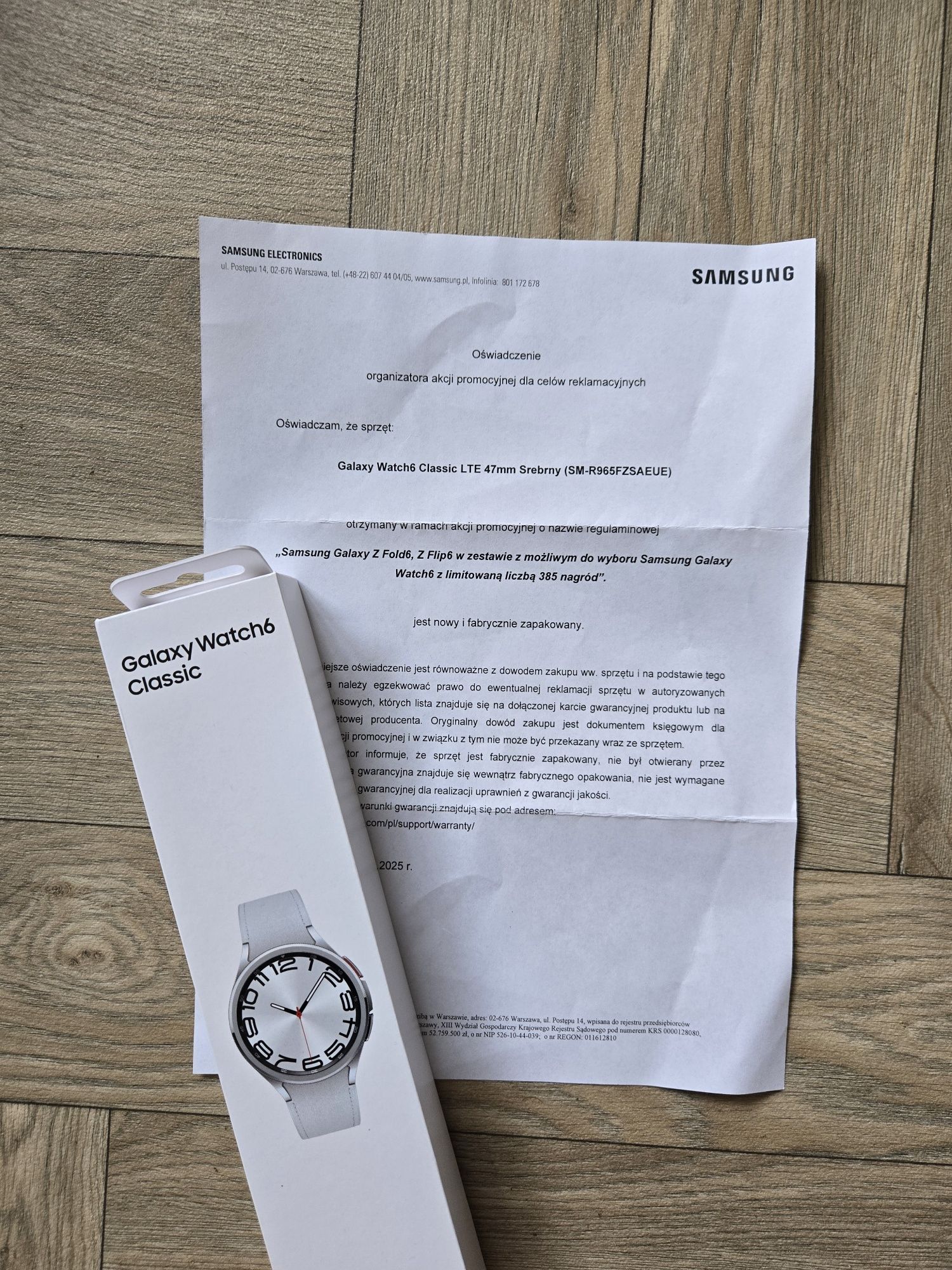 Nowy samsung watch 6 classic gwarancja sm-r965f srebrny