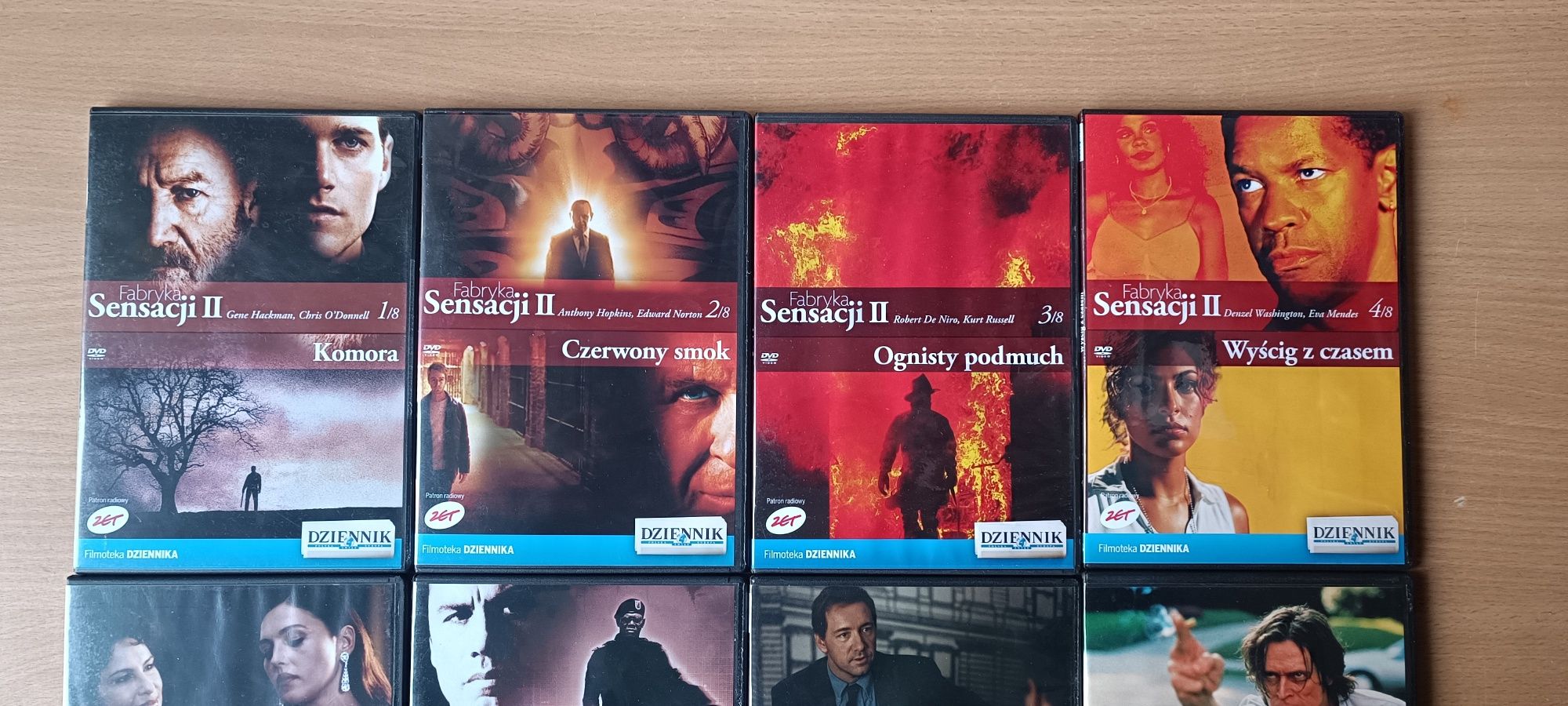Kolekcja filmów DVD "Fabryka sensacji II" Kinoteka Dziennika 8szt.