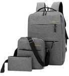 Рюкзак, сумка, кошелек 3 в 1 набор, BACKPACK Trend, серый, есть опт
