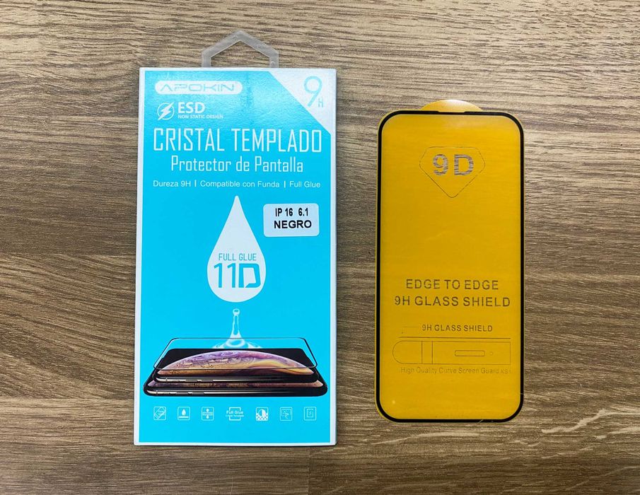 Película de vidro temperado de iPhone 16/16 Plus/16 Pro/16 Pro Max/16e