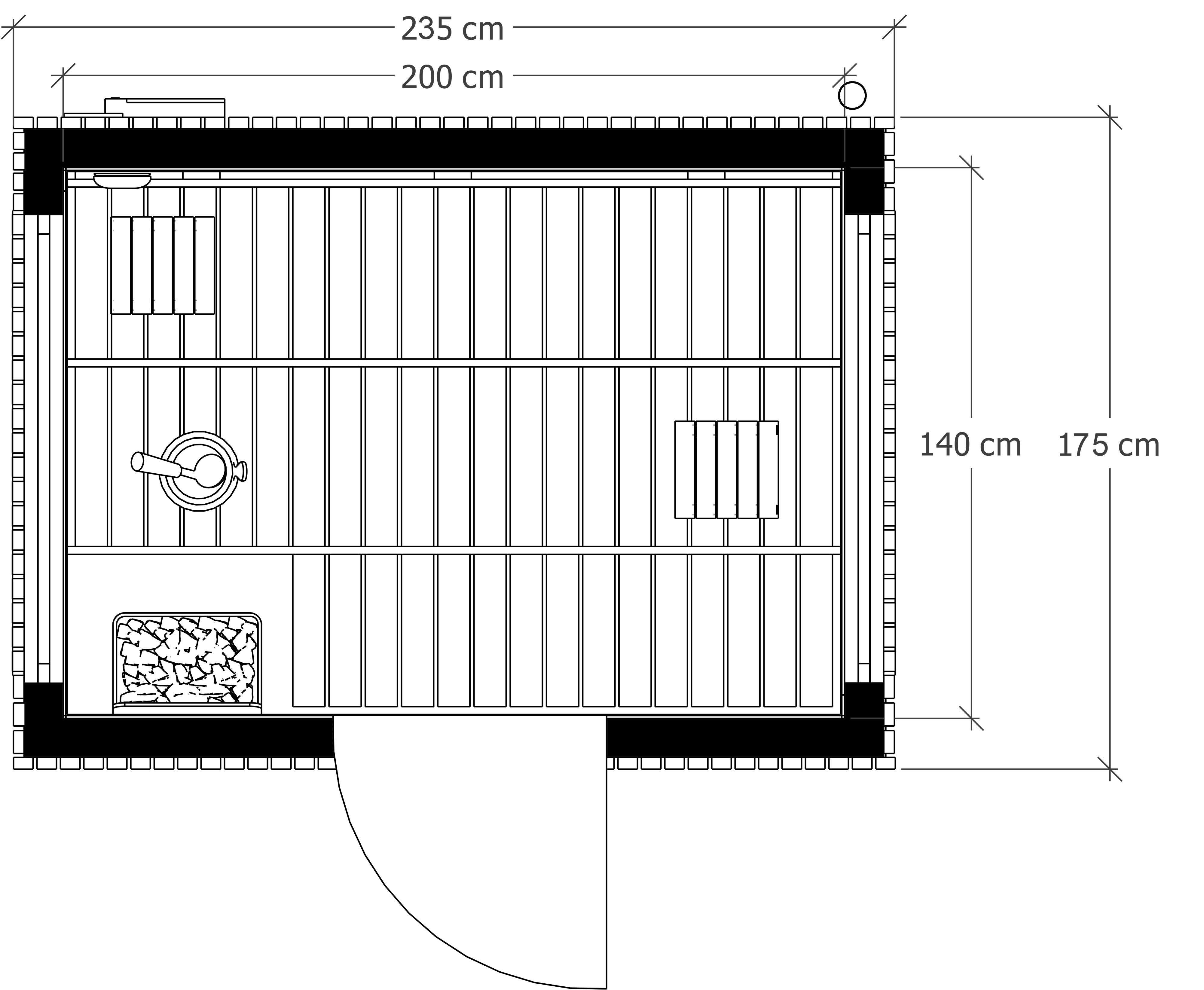 Sauna ogrodowa Olaf 235 cm x 175 cm