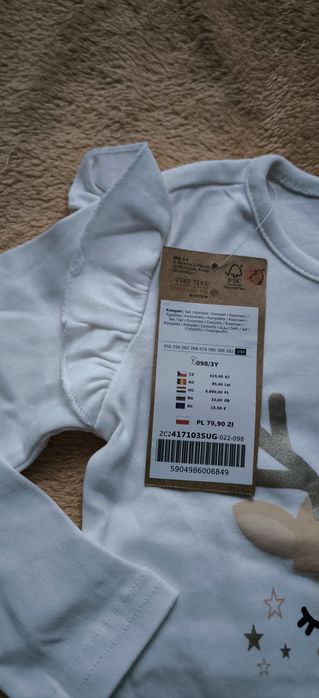 Nowy komplet świąteczny coccodrillo r. 98