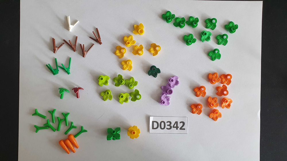 D0342. LEGO - Klocki Rośliny  różne kolory, 55 szt.
