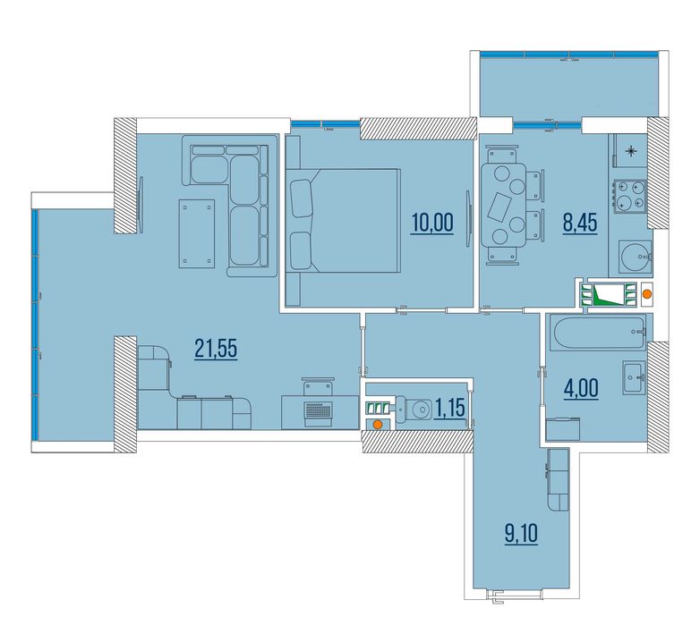 Продам, еОселя, 2х комнатная в ЖК Бульвар Акаций