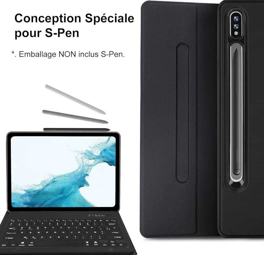 Etui z klawiaturą do Samsung Tab S8 Plus/S7 RGB