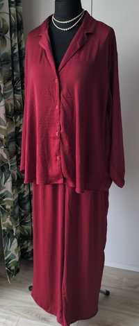 Śliczna Burgundia bordowa piżama plus size xxxl 48 50