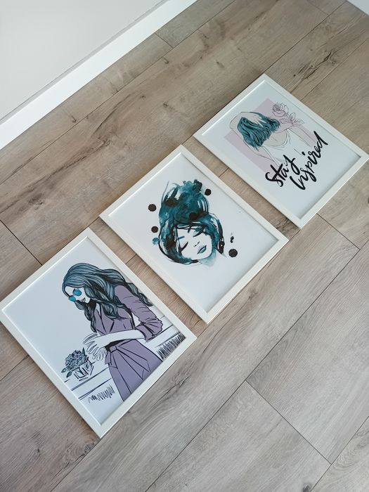 Piękne Nowe obrazki Ikea 3 sztuki na ścianę