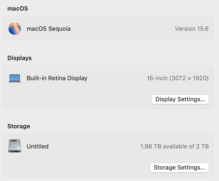 MacBook Pro 16 2019 Intel i9 32GB RAM 2TB SSD Radeon 5300